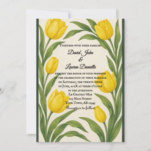 Tulip Reverie Photo Wedding Invitation 招待状 (正面)