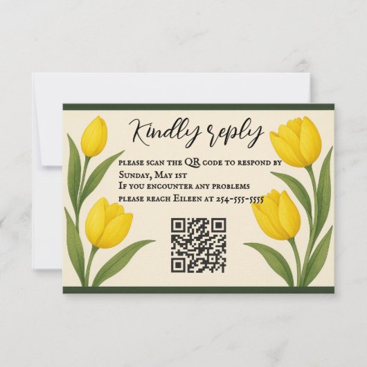 Tulip Reverie QR Code RSVP Card (正面)