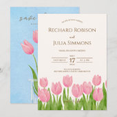 TULIP Save The Date ご案内 / 水彩花イラスト セーブザデート (正面/裏面)