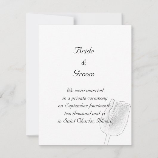 Tulip Sketch結婚/駆け落ち告知 案内状 (正面)