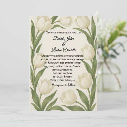 Tulip Sonata Photo Wedding Invitation 招待状 (スタンド正面)