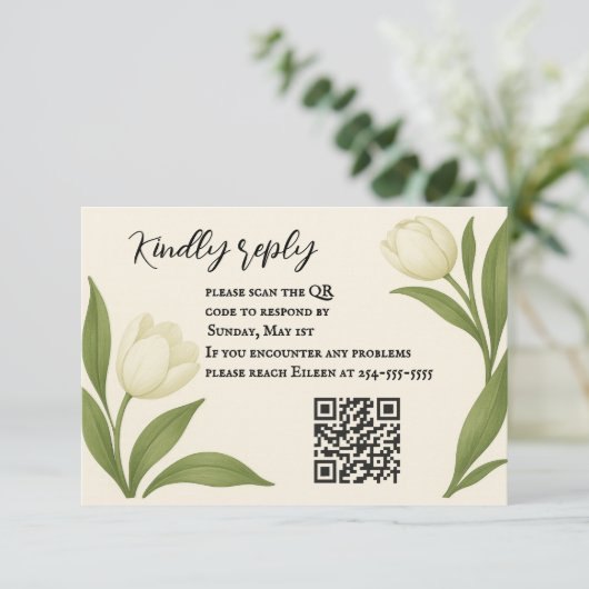 Tulip Sonata QR Code RSVP Card (スタンド正面)