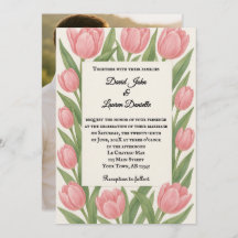 Tulip Together Photo Wedding Invitation