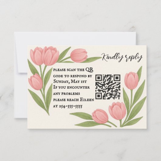Tulip Together QR Code RSVP Card (正面)