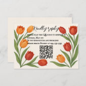 Tulip Veil QR Code RSVP Card (正面/裏面)