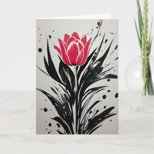 Tulip - Watercolor flowers カード (正面)