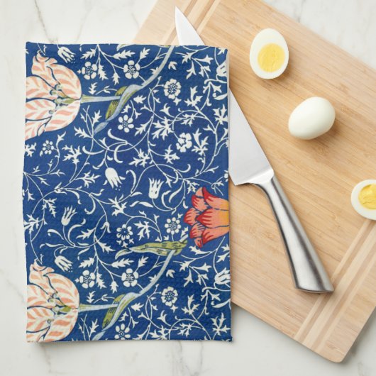 Tulip, William Morris キッチンタオル (四つ折り)