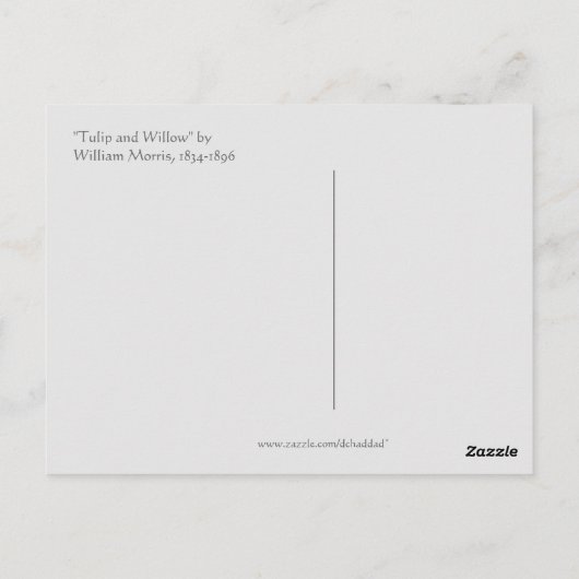 "Tulip & Willow" by William Morris - Postcard ポストカード (裏面)