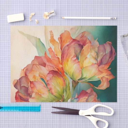 TULIPMANIA 1/6オウムのチューリップのデコページ紙 薄葉紙 (クラフト)