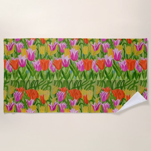 Tulips beach towel  ビーチタオル (正面)