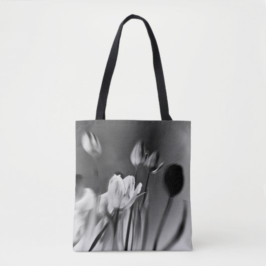 Tulips Black and White Tote Bag トートバッグ (正面)
