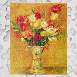 Tulips by Pierre Renoir, Vintage Impressionism Art ジグソーパズル<br><div class="desc">Tulips (1909) by Pierre Renoir is a vintage impressionism fine art floral still life painting. A beautiful bouquet of blooming garden flowers. Yellow, red and orange tulip blooms are displayed in a decorative vase. About the artist: Pierre-Auguste Renoir (1841-1919) was a leading painter in the development of the Impressionist style....</div>