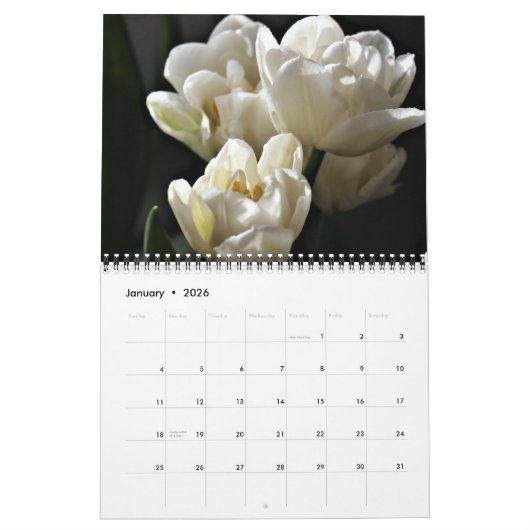 Tulips Calendar カレンダー (1月 2026)