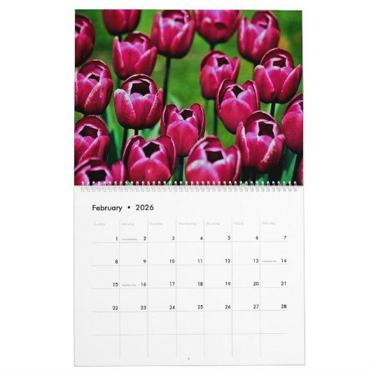 tulips Calendar カレンダー (2月 2026)