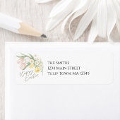 Tulips & Daffodils Happy Easter Return Address ラベル