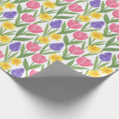 Tulips, Daffodils, Hyacinths Coloring Style ラッピングペーパー (角)