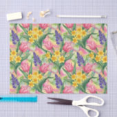 Tulips, Daffodils, Hyacinths in Alcohol Ink Style 薄葉紙 (クラフト)