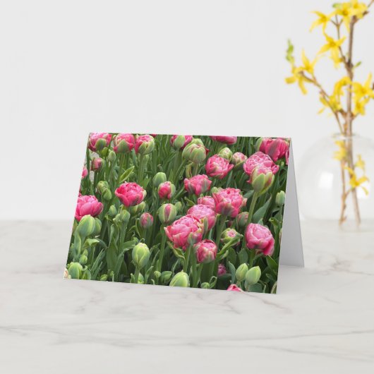 Tulips Galore Blank Greeting Card カード (黄色い花)