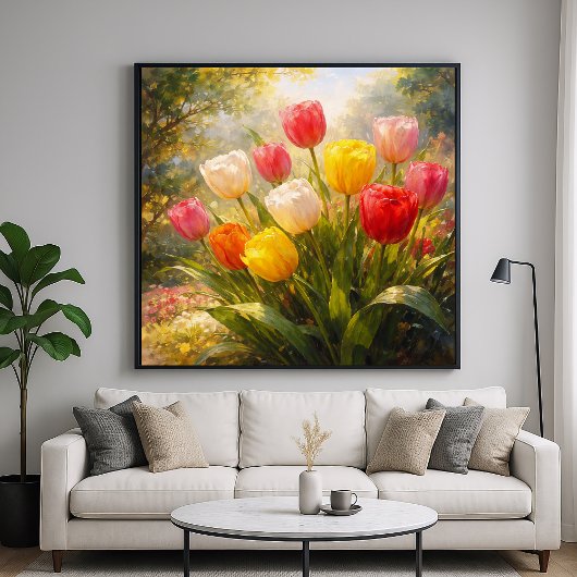 Tulips Garden - Painterly Style Art ポスター