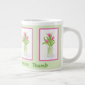 Tulips Handpainted Watercolor PERSONALIZE Gardener ジャンボコーヒーマグカップ (右)