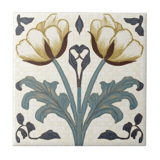 Tulips in Art Nouveau Style タイル