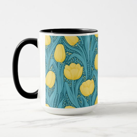 Tulips in blue and yellow マグカップ (左)