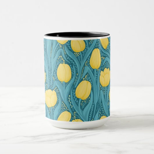 Tulips in blue and yellow マグカップ (中央)