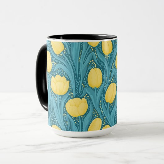 Tulips in blue and yellow マグカップ (正面左)