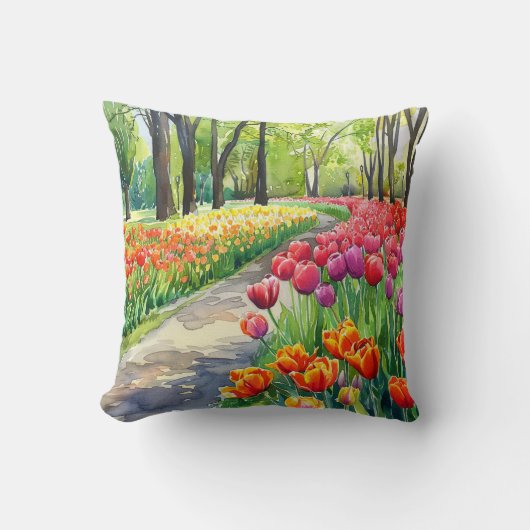 Tulips in The Park クッション (正面)