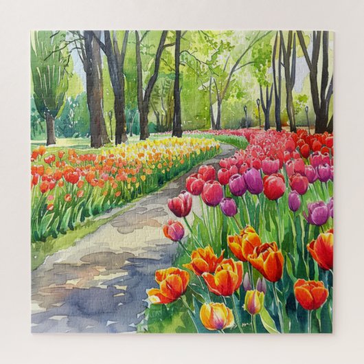 Tulips in The Park ジグソーパズル (縦)