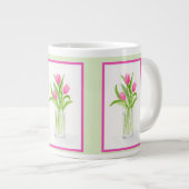 Tulips in Water Handpainted Watercolor ジャンボコーヒーマグカップ (正面右)