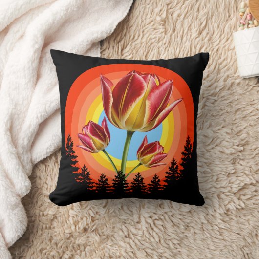 tulips nature botanical plant  クッション (ブランケット)