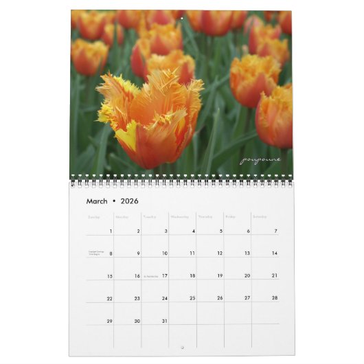 tulips only カレンダー (3月 2026)