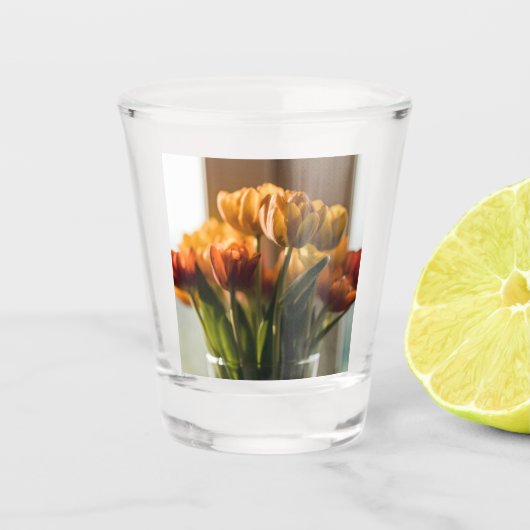 Tulips Orange Flowers ショットグラス (正面)