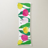 Tulips Pink Yellow Purple Green Modern Customize. ボディピロー (正面縦)