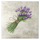 Tulips Rustic Floral Faux Ceramic Tile タイル (正面)