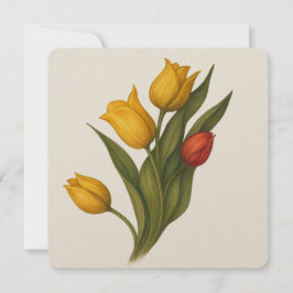 Tulips Square, Plum & Blush, Elegant Floral Thank サンキューカード