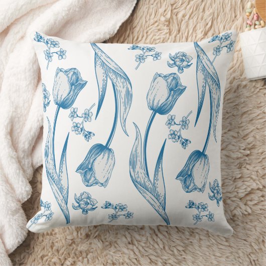 Tulips Throw Pillow クッション (ブランケット)