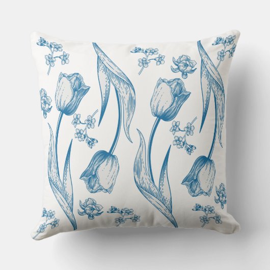 Tulips Throw Pillow クッション (裏面)