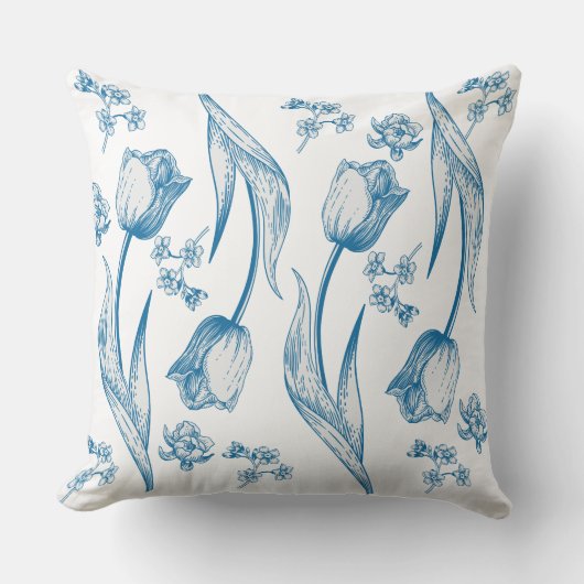 Tulips Throw Pillow クッション (正面)