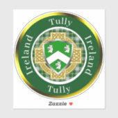 Tully Irish Shield/Celtic Cross Personalized シール (シート)
