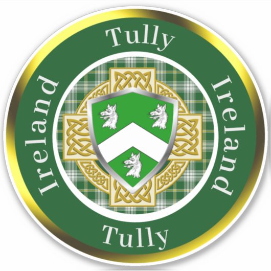 Tully Irish Shield/Celtic Cross Personalized シール (正面)