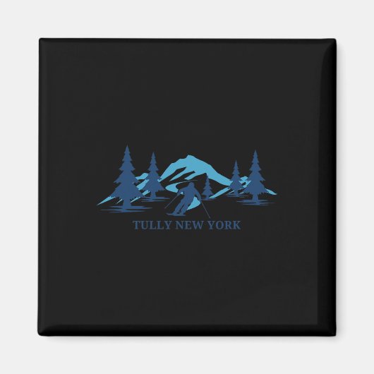 Tully New York Ski Resort Skiing Skier マグネット (正面)