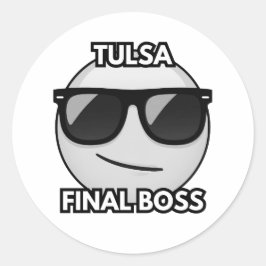 Tulsa Final Boss Cool Emoji Sticker ラウンドシール