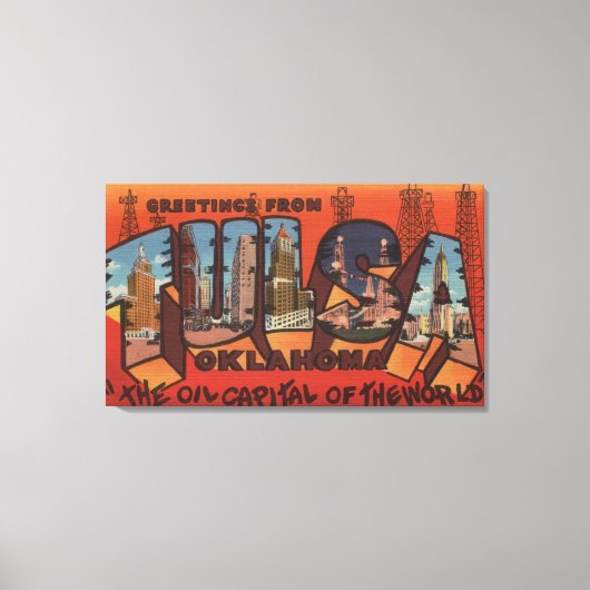 Tulsa, OklahomaLarge Letter ScenesTulsa, OK キャンバスプリント (正面)