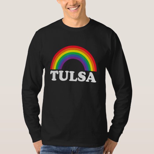 Tulsa Rainbow LGBTQ Gay Pride Lesbians Queer Tシャツ (正面)