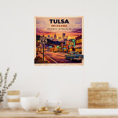 Tulsa Route 66 Vintage Travel ポスター (キッチン)