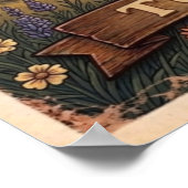 Tulsa Skyline Sunset Illustration ポスター (角)