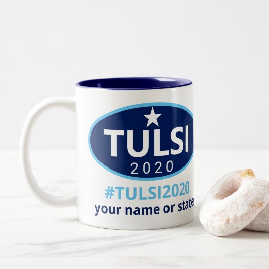 Tulsi 2020年のGabbardのキャンペーンユニークな政治 ツートーンマグカップ (ドーナツ)