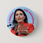 Tulsi Gabbard 2020年 缶バッジ (正面)